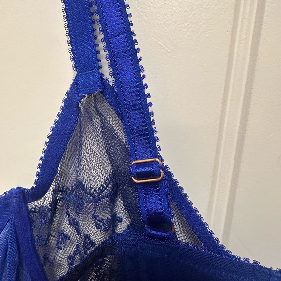 Savage X Fenty Sexy Blue Iridescent Lace Corset Size L NWT - Picture 7 of 7